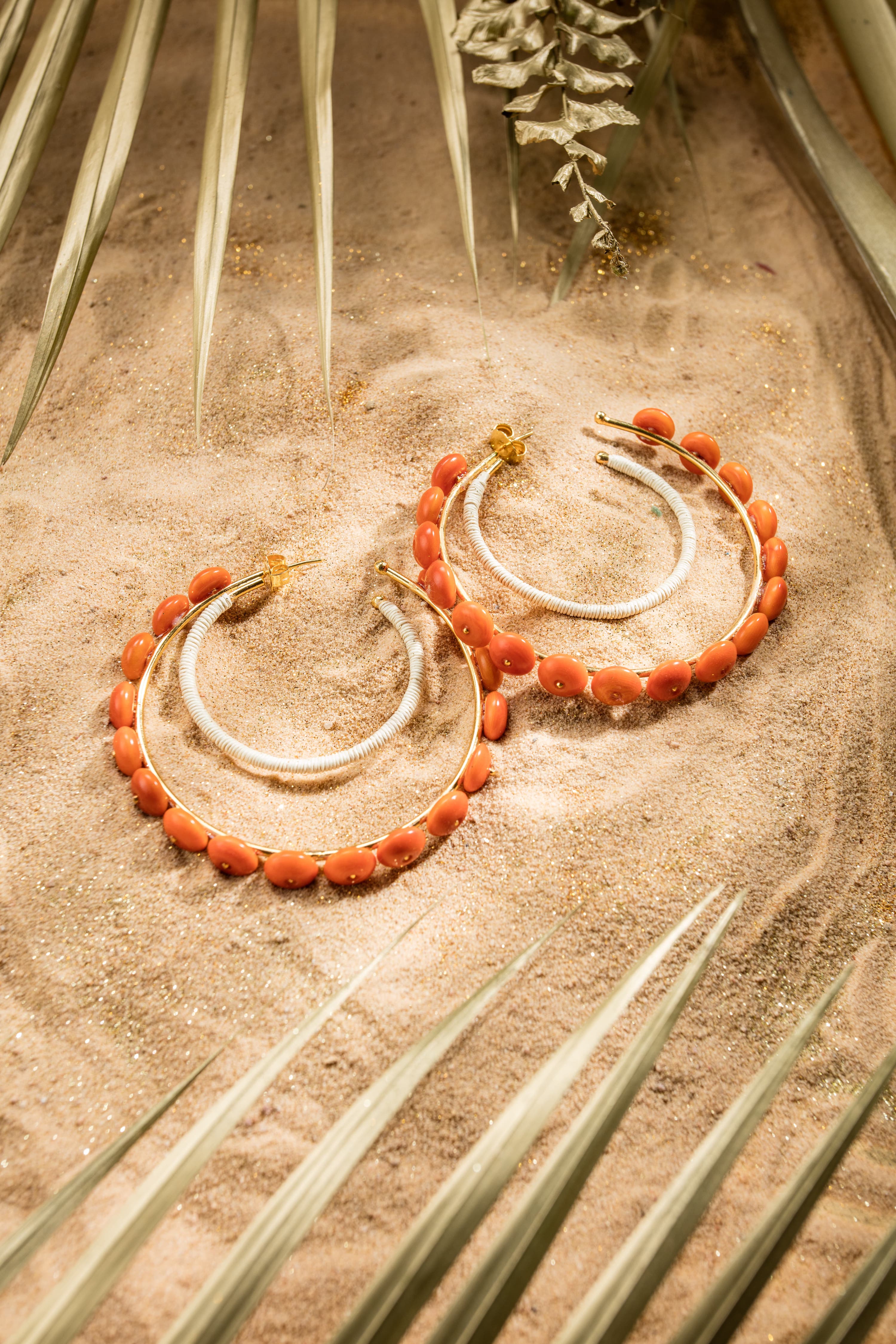 Double Hoop Natural Orange